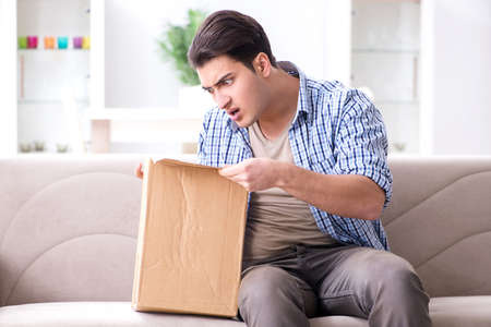 Man receiving empty parcel with stolen goods