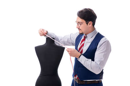 Male tailor isolated on white background