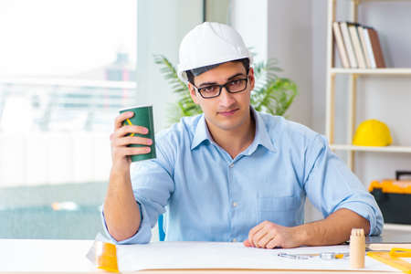 Construction engineer working on new projectの写真素材