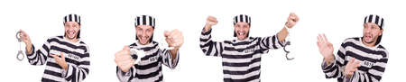 Prison inmate isolated on the white background