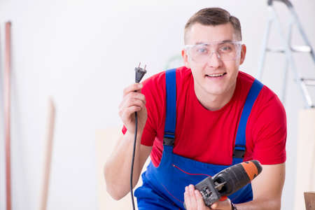 Contractor working in the workshop