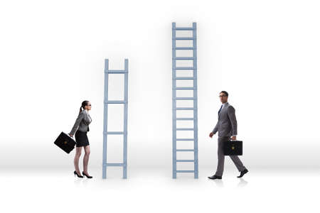 Concept of inequal career opportunities between man woman