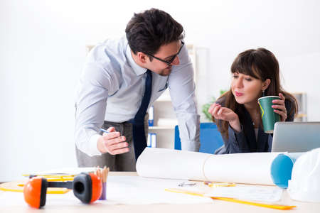 Engineers working on new project