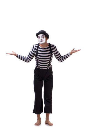 Young mime isolated on white backgroundの写真素材