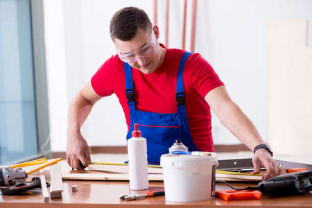 Contractor working in the workshop