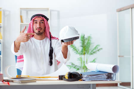 Arab engineer working on new projectの写真素材