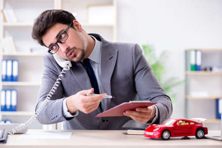 Agent offering car motor insuranceの写真素材