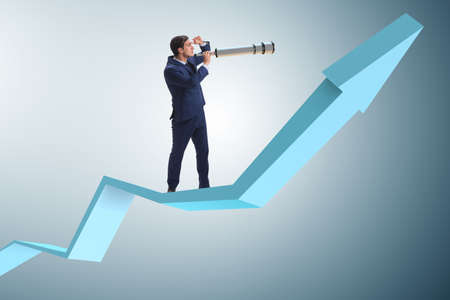 Businessman in financial planning business conceptの写真素材