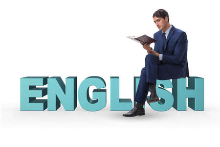 Businessman in english language training concept