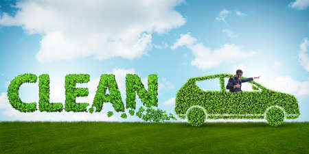 Concept of clean fuel and eco friendly carsの写真素材