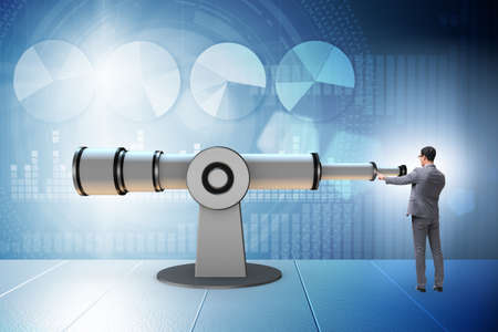 Businessman in financial planning business conceptの写真素材