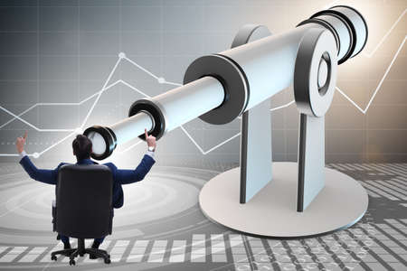 Businessman in financial planning business conceptの写真素材