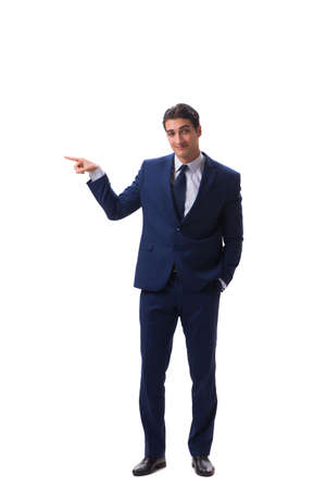 Young businessman isolated on white backgroundの写真素材