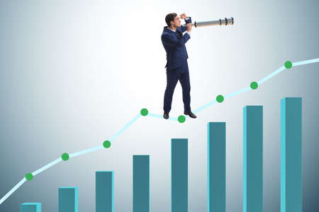 Businessman in financial planning business conceptの写真素材