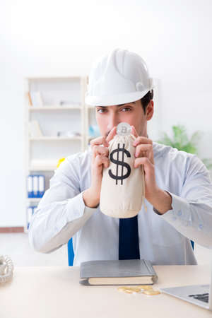 Man in bitcoin mining business conceptの写真素材