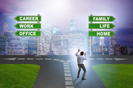Work life or home balance business concept