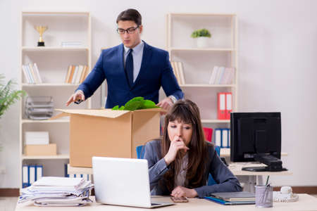 Person being fired from his workの写真素材