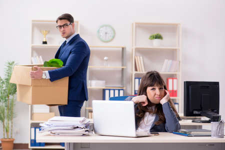 Person being fired from his workの写真素材