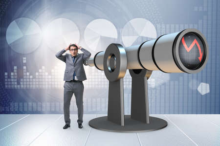 Businessman in financial planning business concept