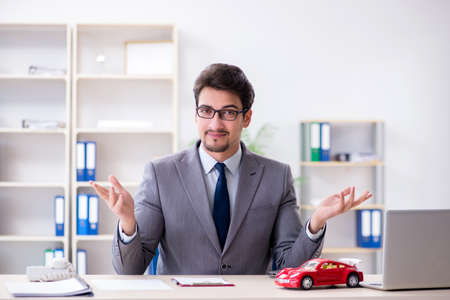 Agent offering car motor insuranceの写真素材