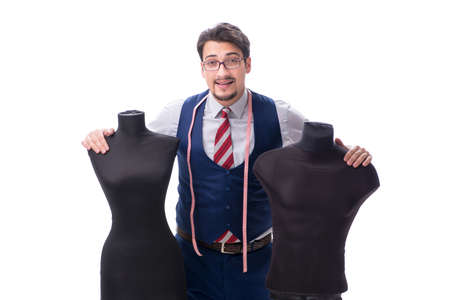 Male tailor isolated on white background