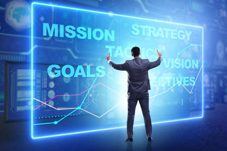 Businessman in strategic planning conceptの写真素材