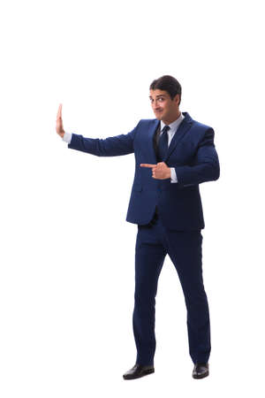 Young businessman isolated on white backgroundの写真素材