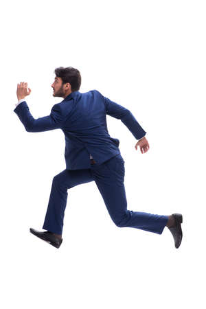Young businessman isolated on whie backgroundの写真素材