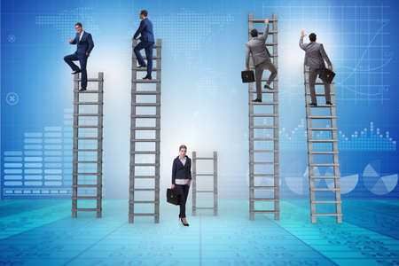 Concept of inequal career opportunities between man womanの写真素材
