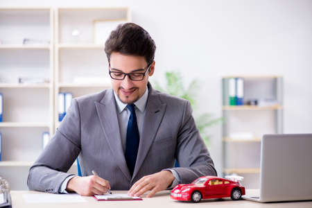 Agent offering car motor insuranceの写真素材