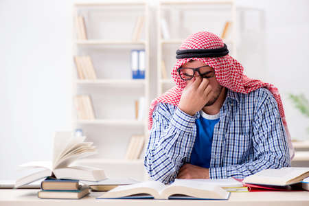 Arab student preparing for university examsの写真素材
