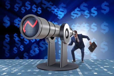 Businessman in financial planning business conceptの写真素材