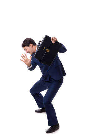 Young businessman isolated on white backgroundの写真素材