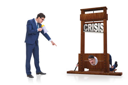 Businessman in crisis business conceptの写真素材