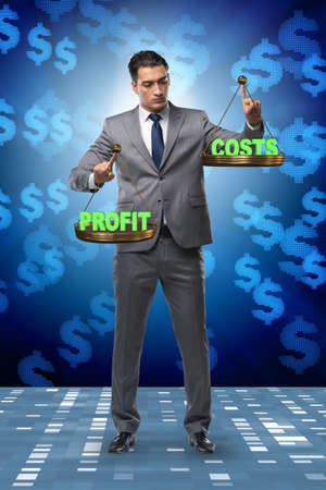 Businessman in profit benefit balance conceptの写真素材