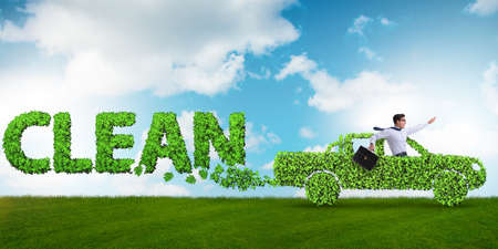 Concept of clean fuel and eco friendly carsの写真素材