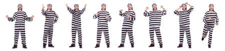 Prison inmate isolated on the white background