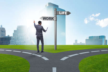 Work life or home balance business concept