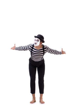 Young mime isolated on white backgroundの写真素材