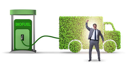 Man in ecofuel concept for delivery vehicles