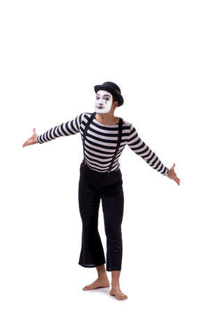 Young mime isolated on white backgroundの写真素材