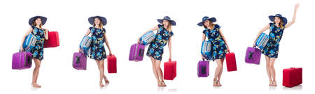 Woman planning to go on summer vacationの写真素材