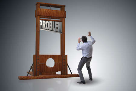 Businessman unsuccessfully dealing with business problems