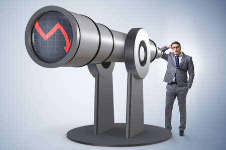 Businessman in financial planning business conceptの写真素材