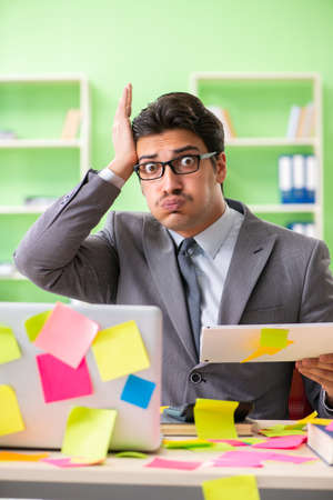 Businessman unhappy with many conflicting priorities sitting inの写真素材