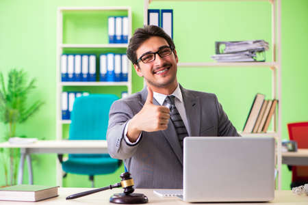 Young handsome lawyer working in the officeの写真素材