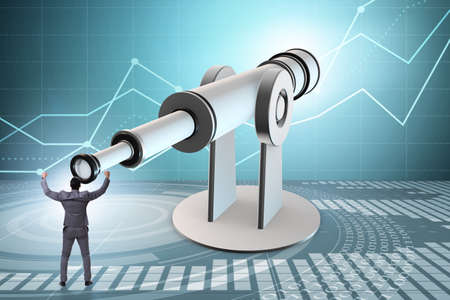 Businessman in financial planning business conceptの写真素材