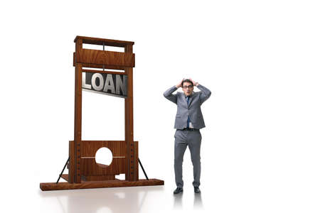 Businessman in debt and loan conceptの写真素材