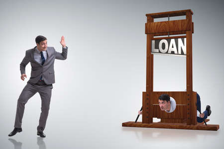Businessman in debt and loan concept