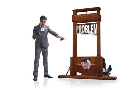 Businessman unsuccessfully dealing with business problems